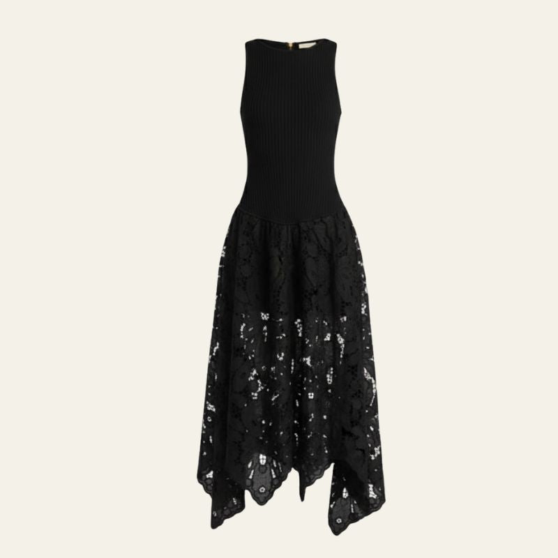 The Kensington Open-Back Lace Midi Dress