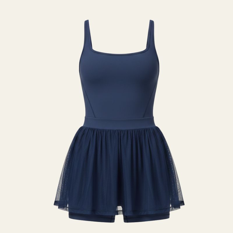 The Malibu Mesh-Skirt Athletic Romper
