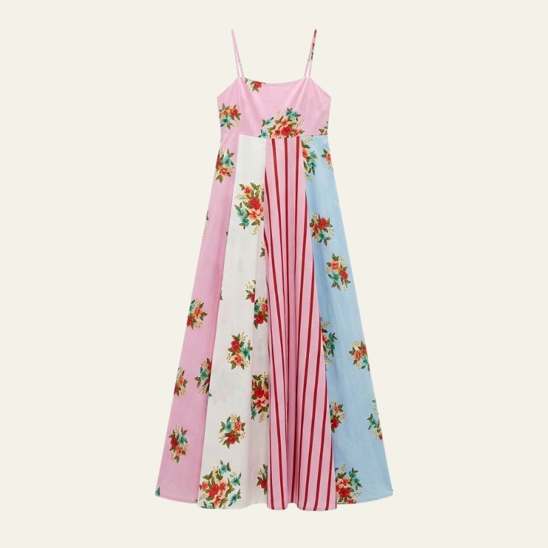 The Amalfi Paneled Floral Maxi Dress
