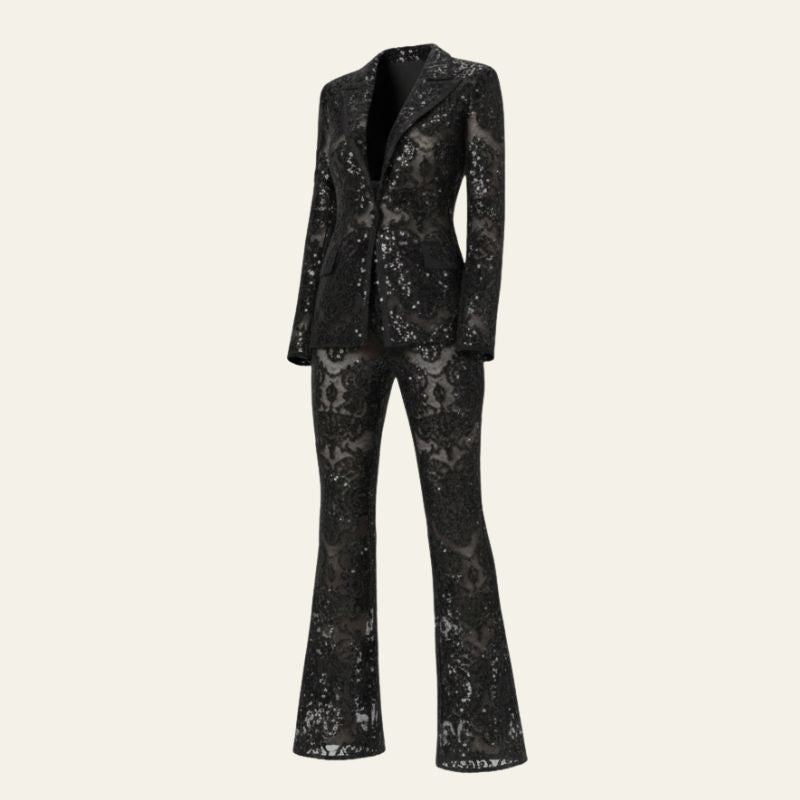 The Valencia Lace-Tailored Two-Piece Set