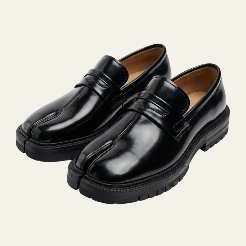 The Ginza Split-Toe Penny Loafers