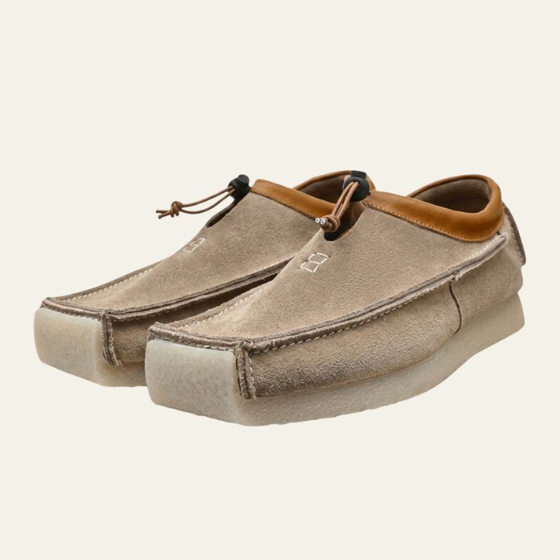 The Eightball Drawstring Suede-Texture Loafers