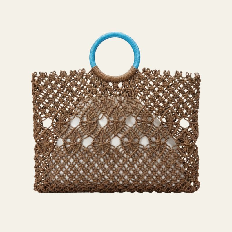 The Tulum Macramé Ring-Handle Tote