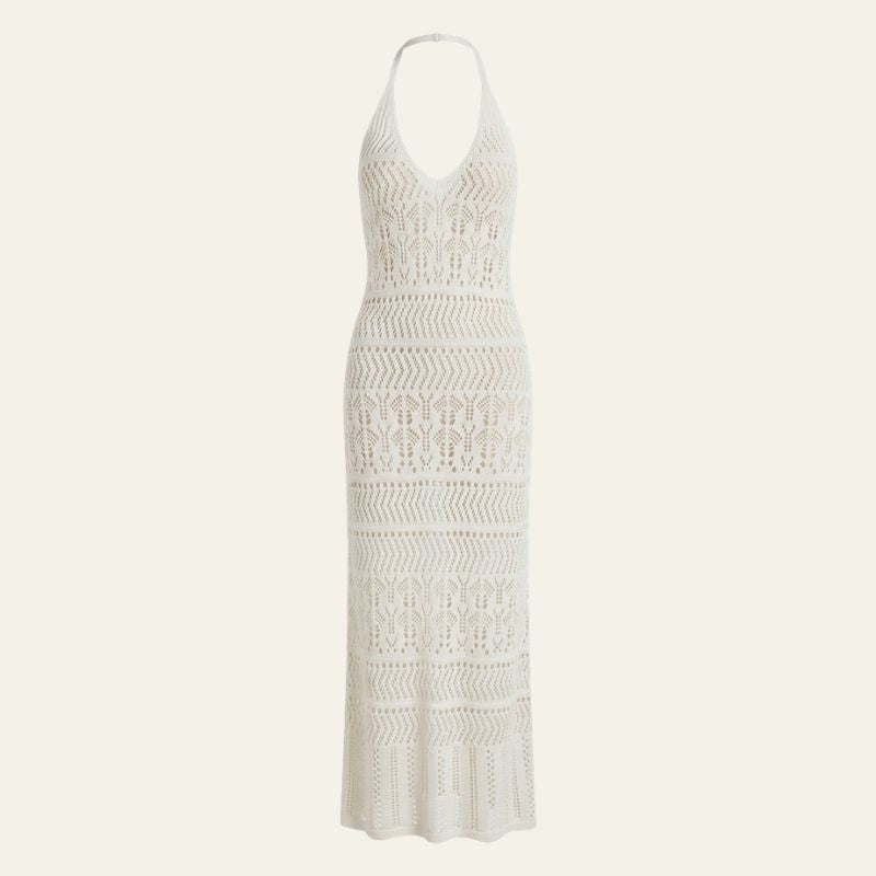 The Amalfi Open-Knit Halter Maxi Dress