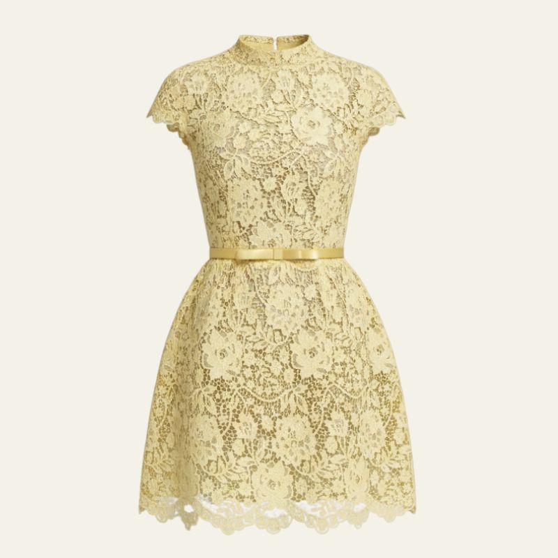 The Positano Scalloped Lace Mini Dress