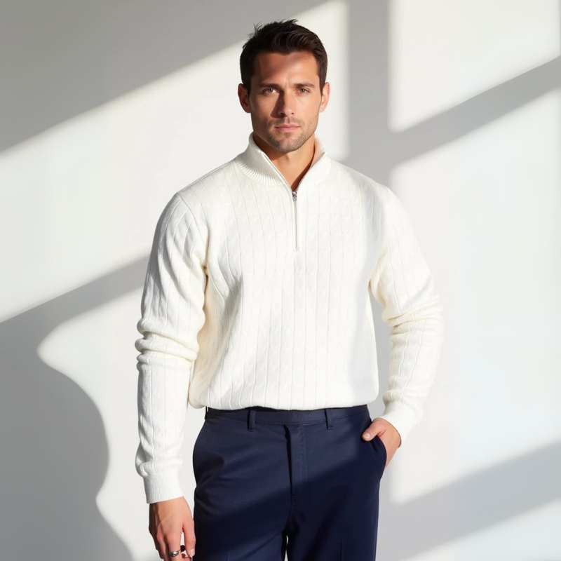 The Pitti Quarter Zip Sweater