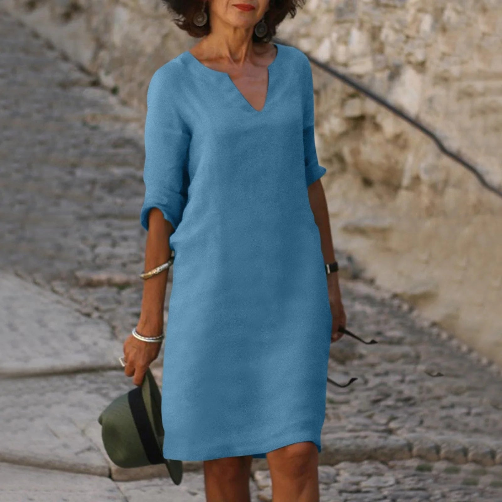 The Amalfi Notch-Neck Midi Dress