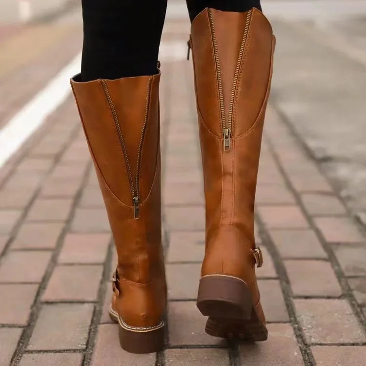 The Verona Zip-Detail Knee-High Boots