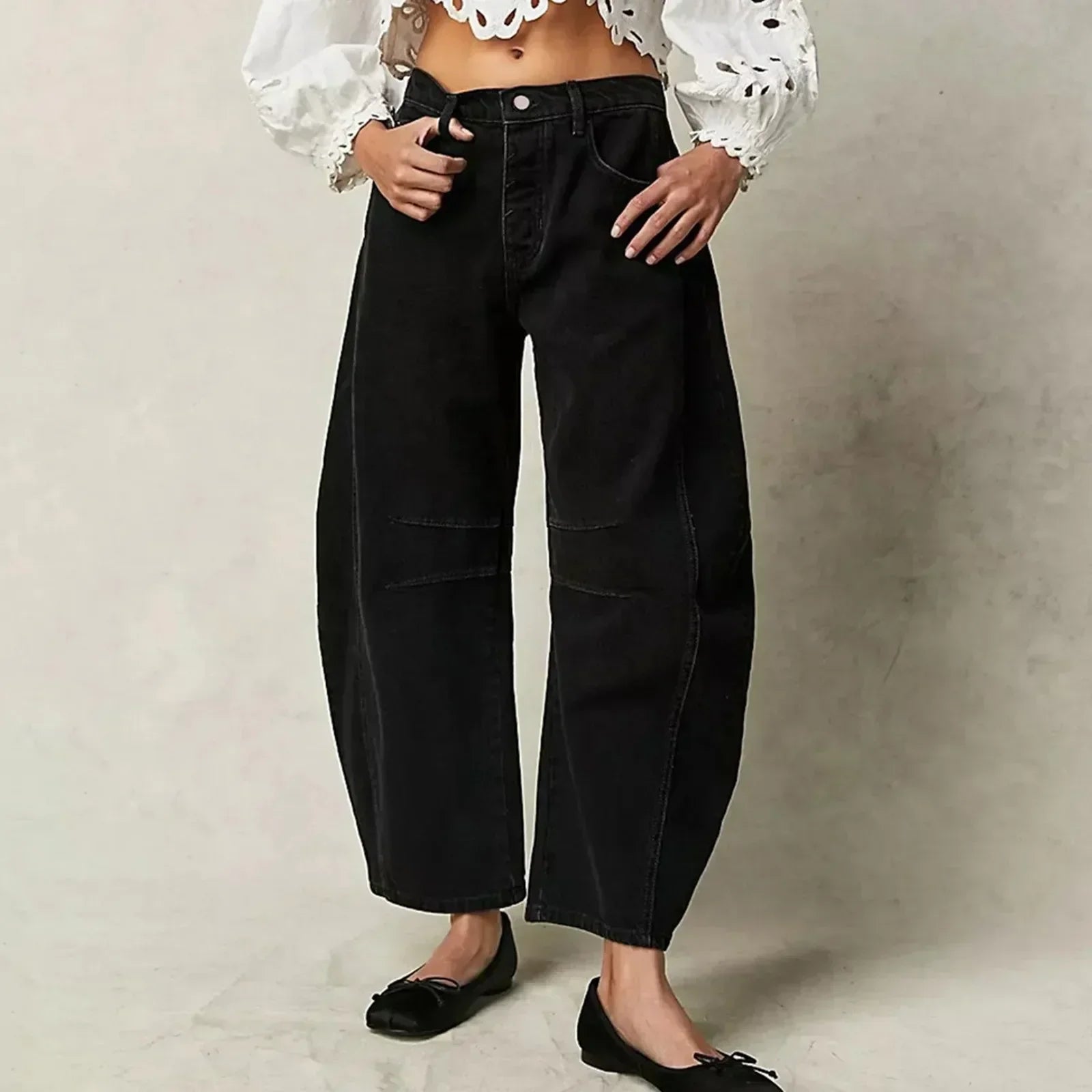 The Avenue Wide-Leg Barrel Jeans