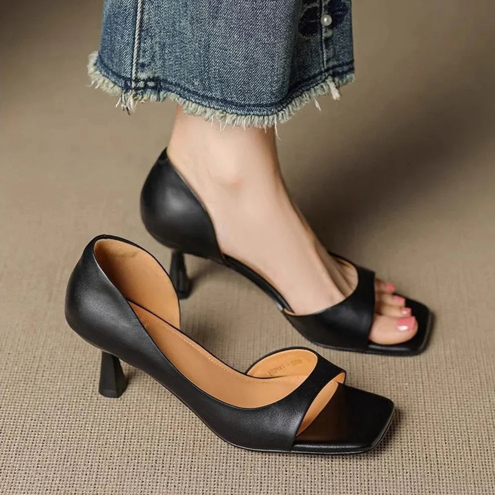 The Riviera Square-Toe Kitten Heels