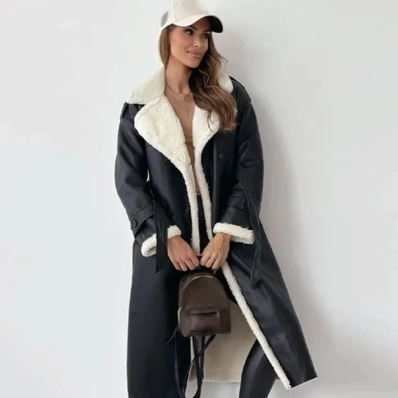 The Oslo Shearling-Lined Belted Long Coat
