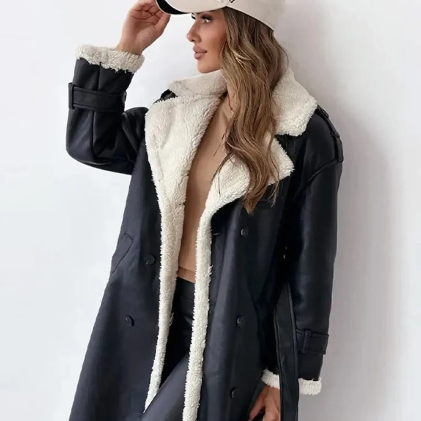 The Oslo Shearling-Lined Belted Long Coat