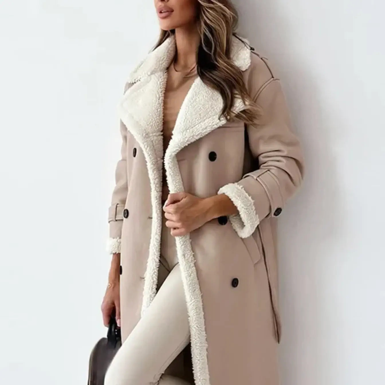 The Oslo Shearling-Lined Belted Long Coat