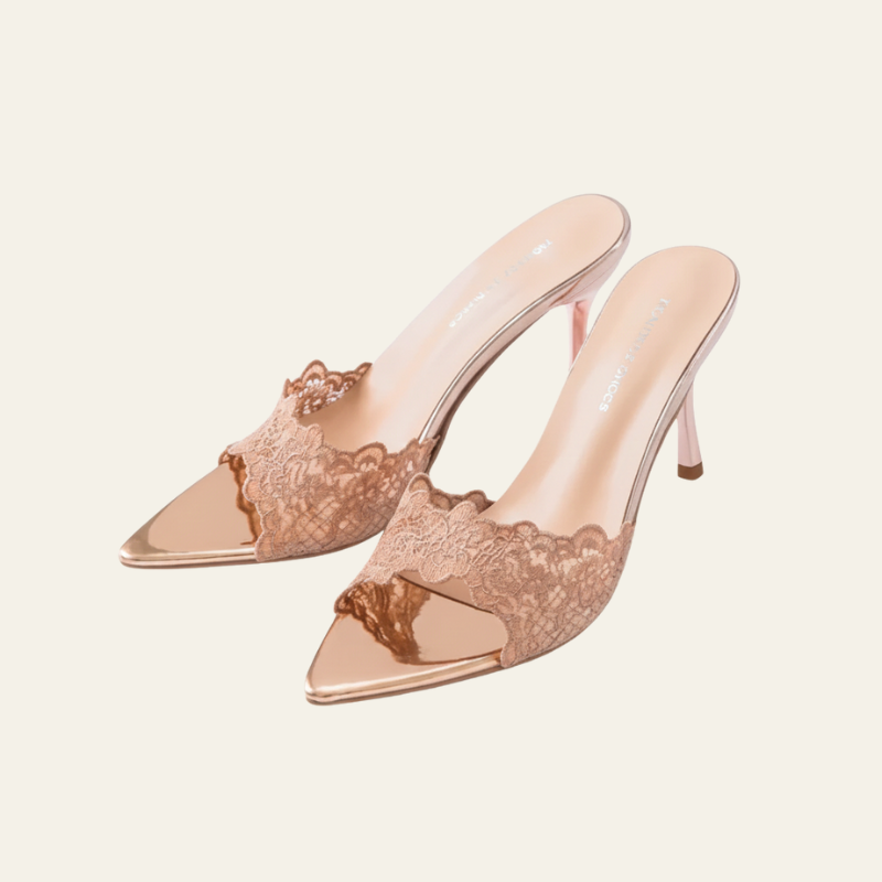 The Amara Lace Pointed Heels