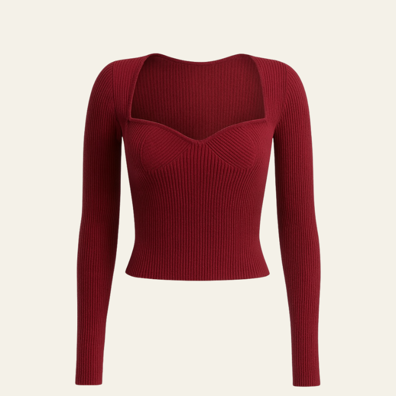 The Foglia Garnet Knit Top