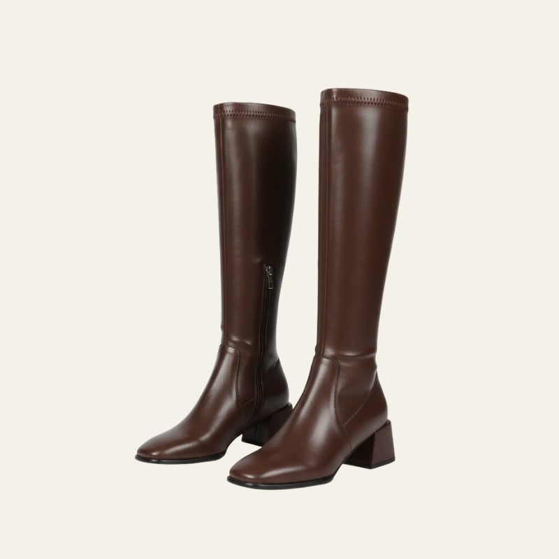 The Livia Leather Knee Boot