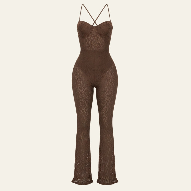 The Marisse Lace Flare Jumpsuit