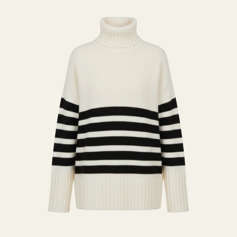 The Marseille Striped Turtleneck Sweater