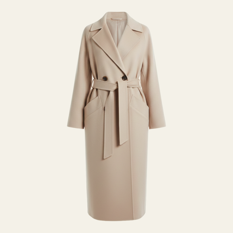 The Milan Soft-Weave Double-Breasted Long Coat