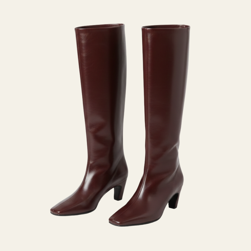 The Milano Square-Toe Knee-High Boots