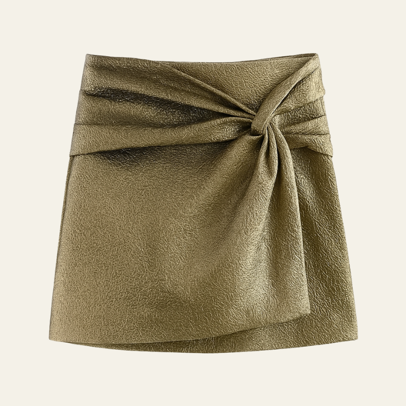 The Monaco Metallic Draped Skirt