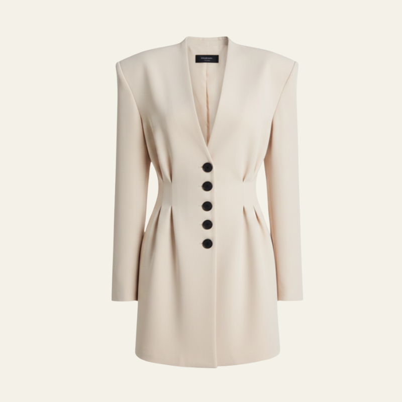 The Noelle Structured Button Blazer Dress