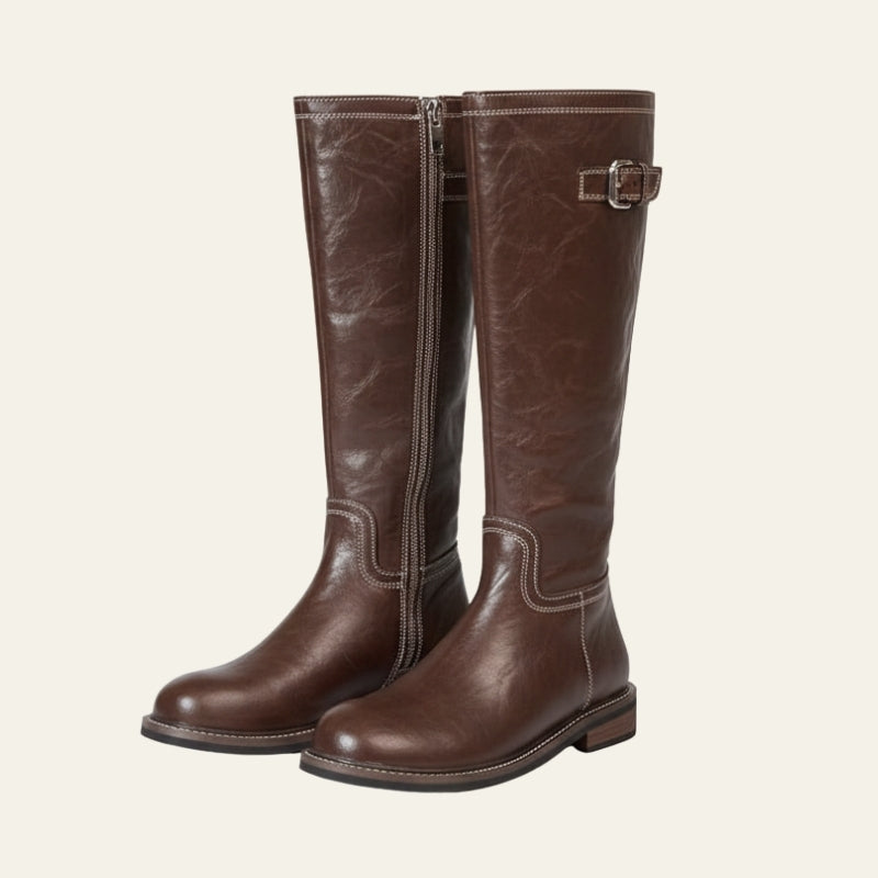 The Oslo Washed Leather Knight Boot