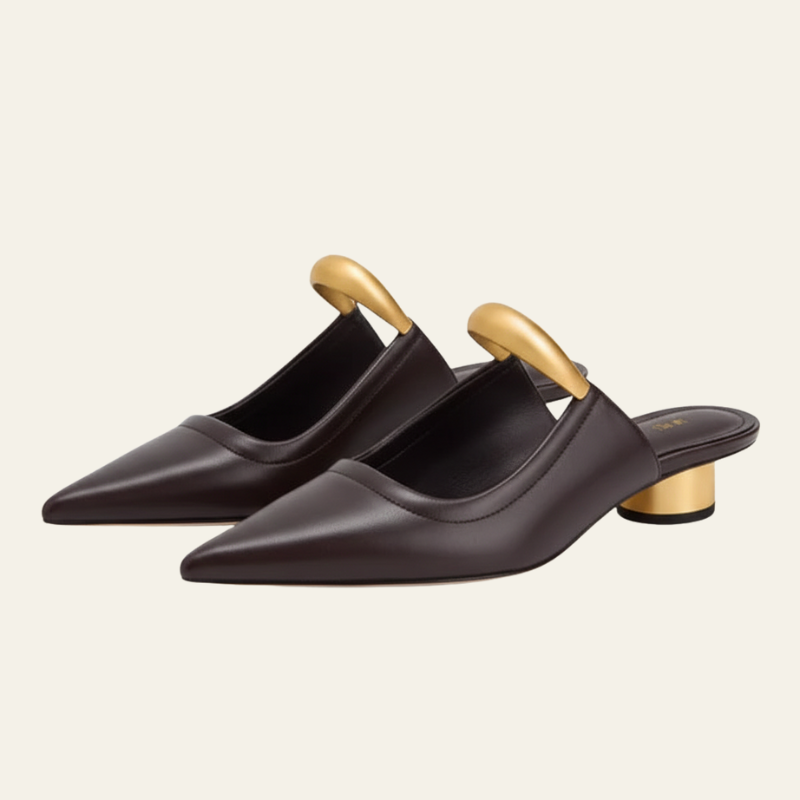 The Roma Metallic-Accent Pointed Mules