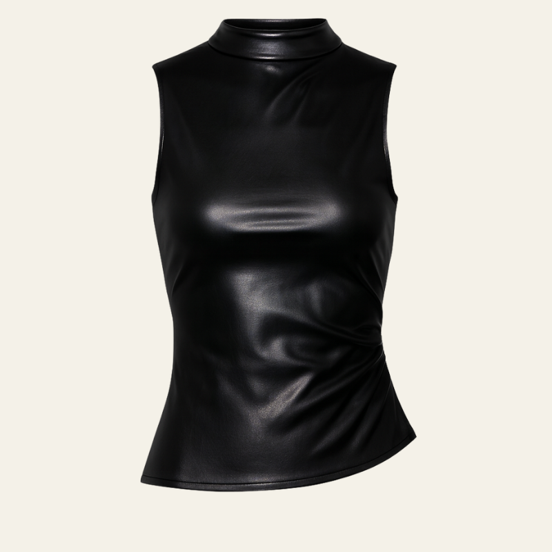 The Verona Leather Sleeveless Top