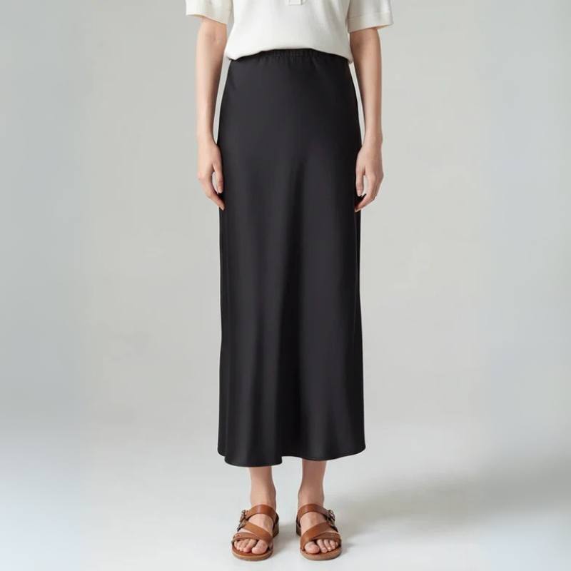 The Verona Silk Midi Skirt