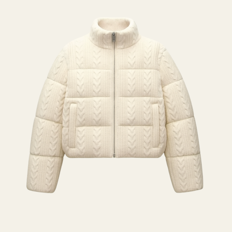 The Vienna Cable-Knit Puffer Jacket