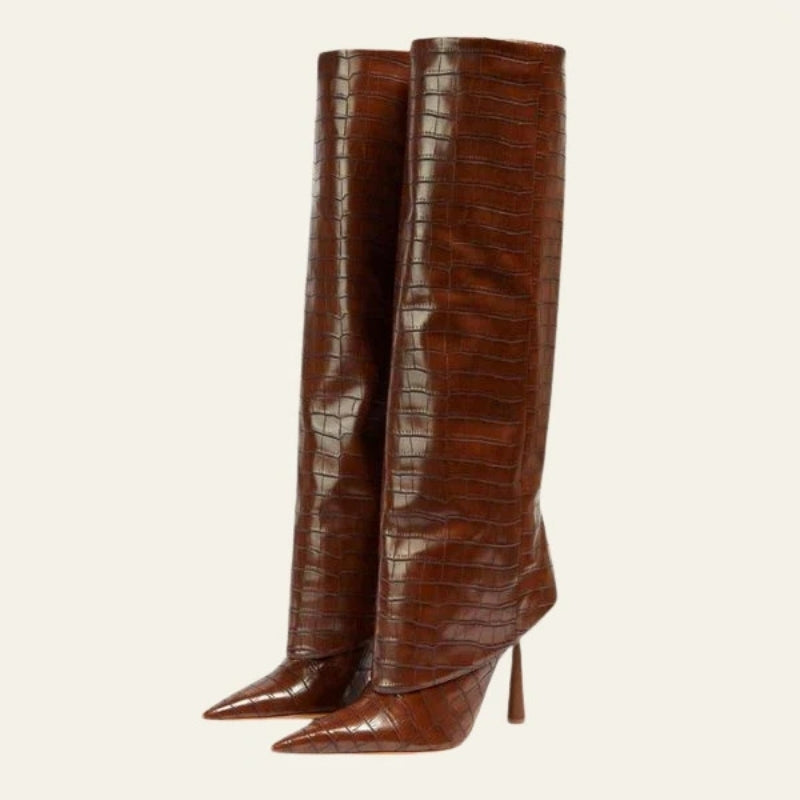 The Vienna Croc Stiletto Boot