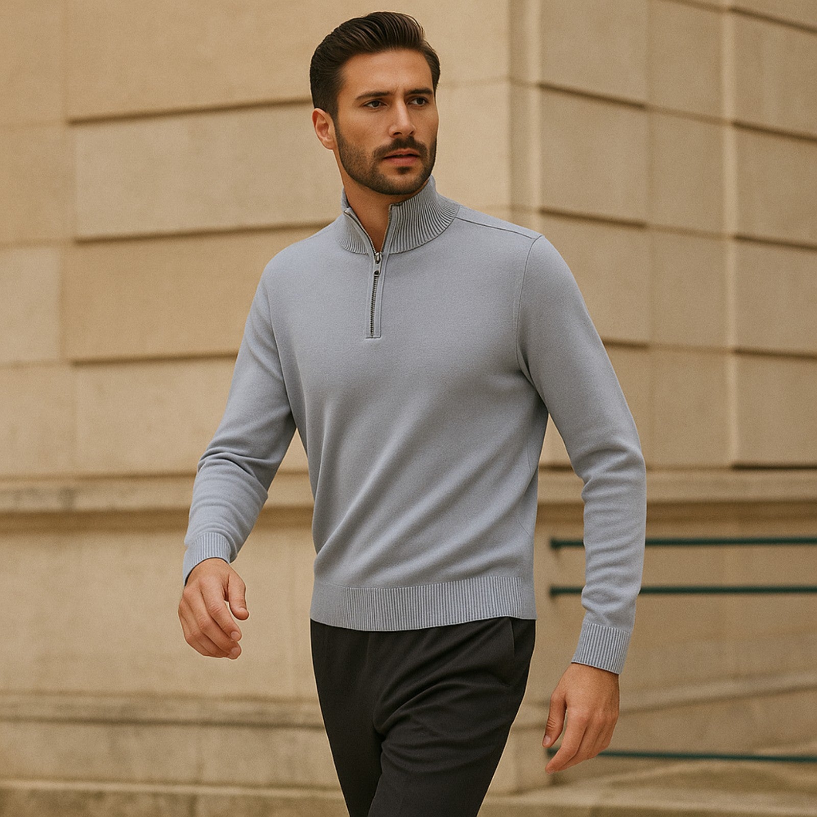 The St. Moritz Wool Zip Knit Sweater