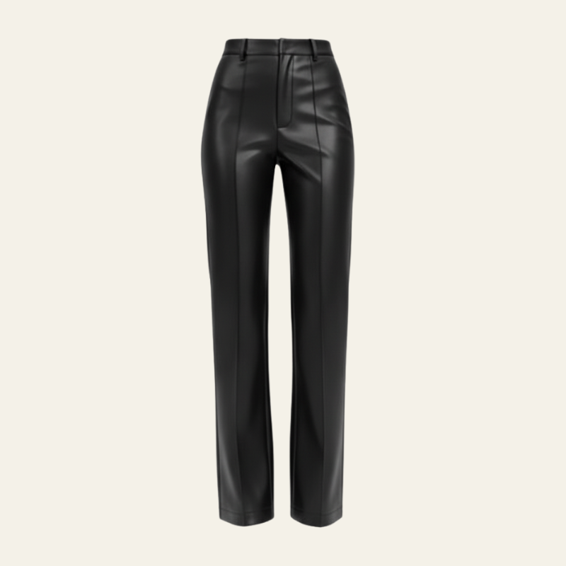 The Elenor High-Waist Leather Trousers