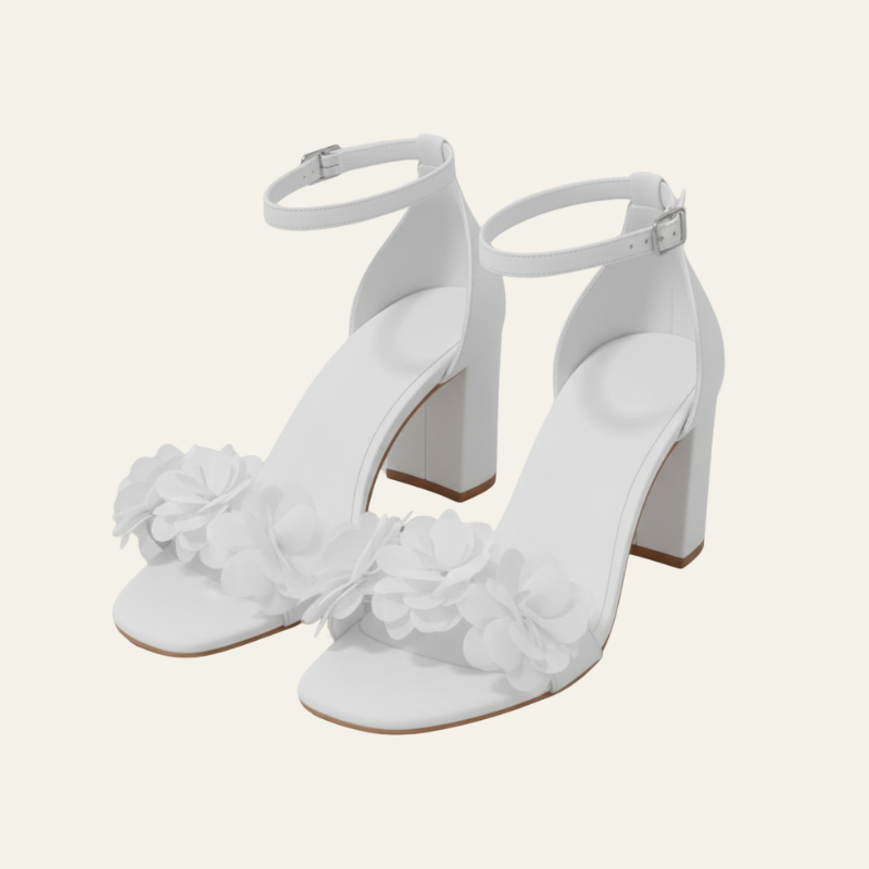 The Arlette Floral Strap Heels