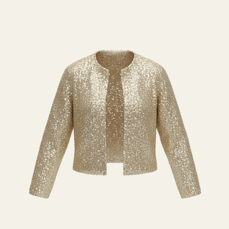 The Solenne Sequined Cropped Jacket