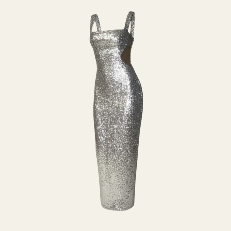 The Elara Sequin Radiance Maxi Dress