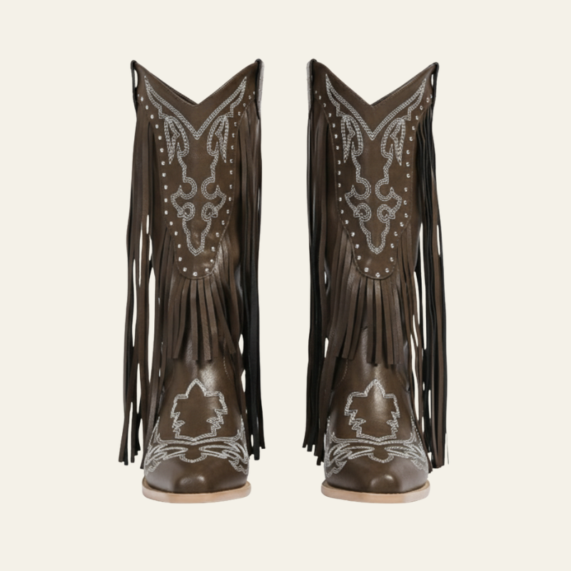 The Dakota Fringe Western Knee Boots
