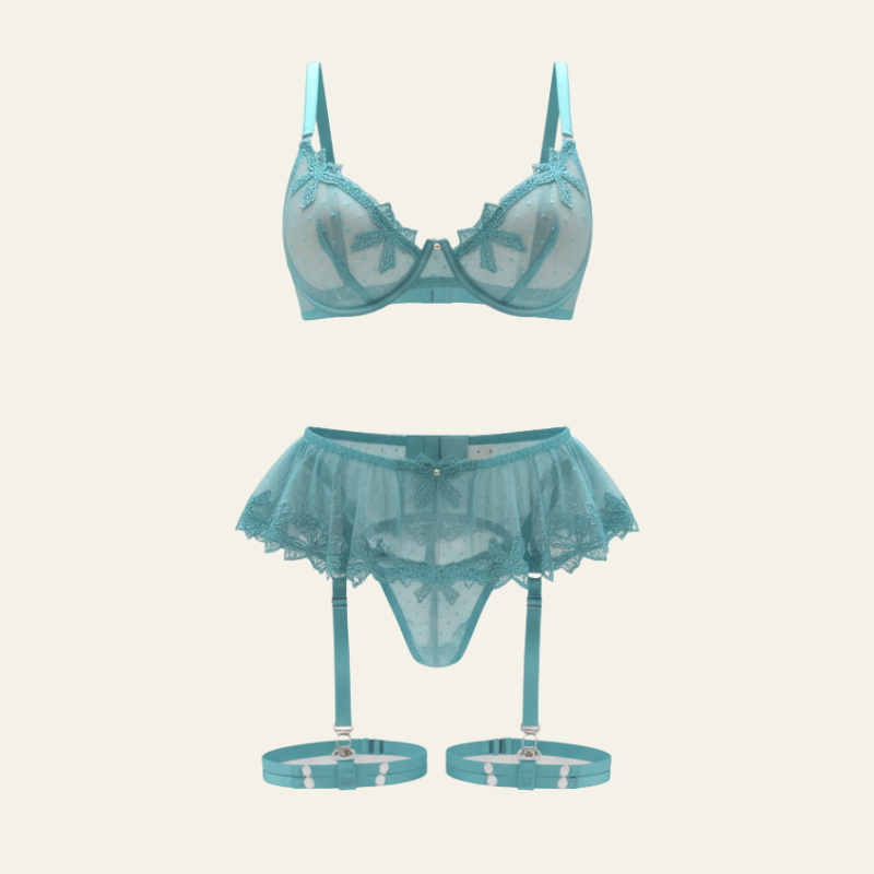 The Capri Sheer Bow-Detail Lingerie Set