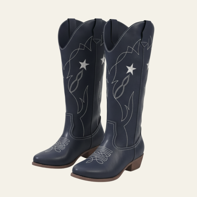 The Odessa Embroidered Knee Boots