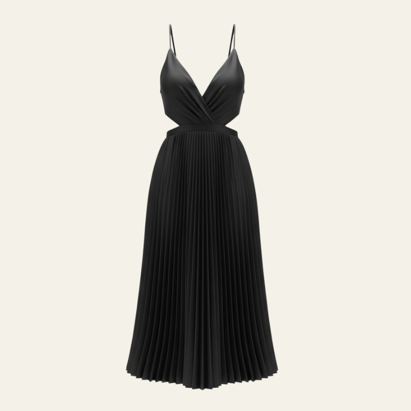 The Elodie Pleated V-Neck Dress