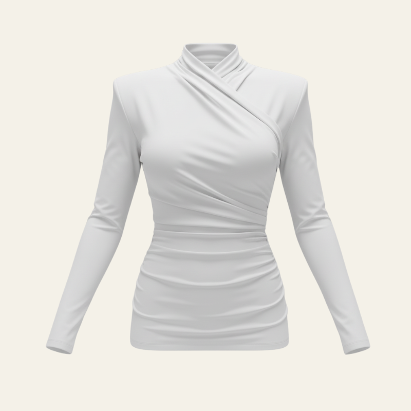 The Monaco Wrap Long-Sleeve Top