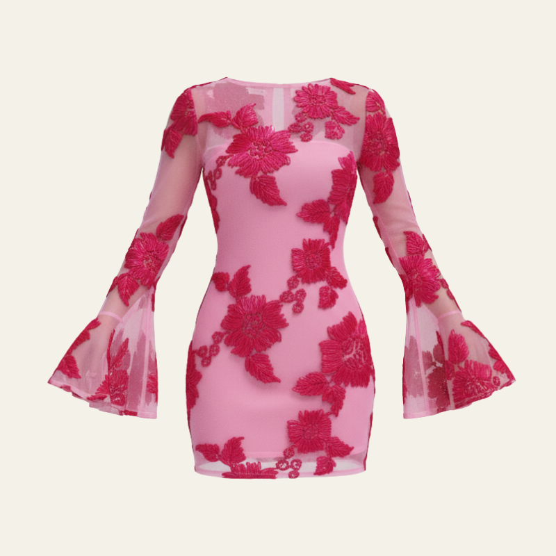 The Camille Backless Floral Mini Dress