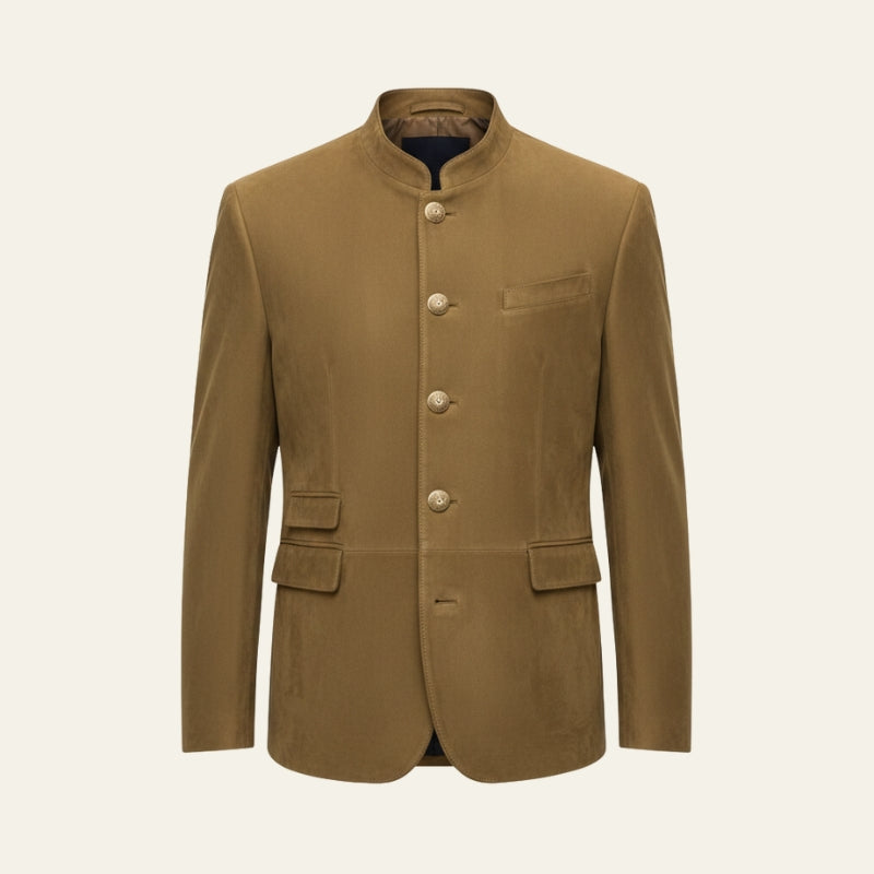 The Verona Soft-Suede Effect Stand-Collar Jacket