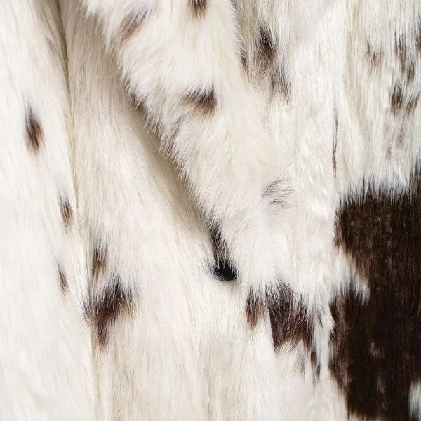The Aspen Faux Fur Cow Print Coat