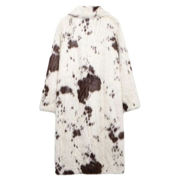 The Aspen Faux Fur Cow Print Coat