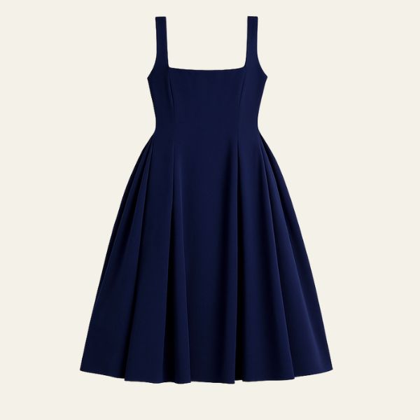 The Sorrento Structured Pleated Midi Dress