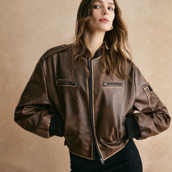 The Verona Vintage Leather Bomber Jacket