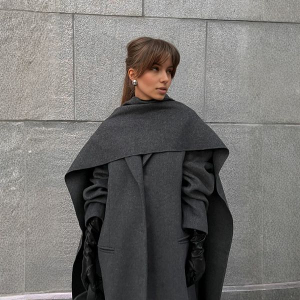 The Vienna Wool Cape Coat with Scarf