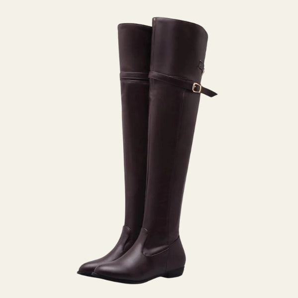 The Verona Buckle Thigh-High Boots